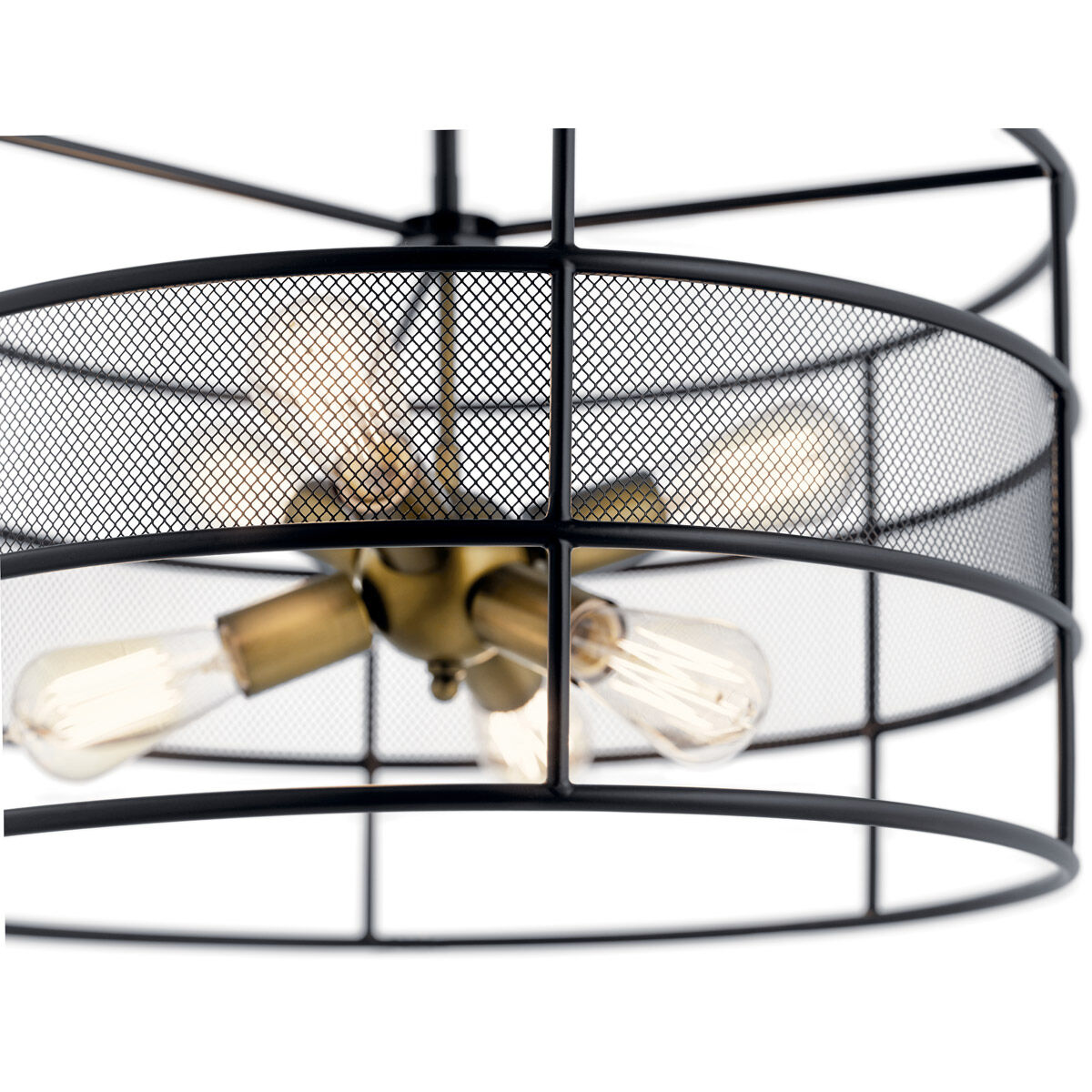 Piston 6 Light 22 inch Black Chandelier Round Pendant Ceiling Light