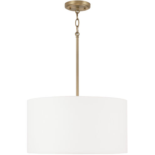 Alan 3 Light 18 inch Aged Brass Pendant Ceiling Light