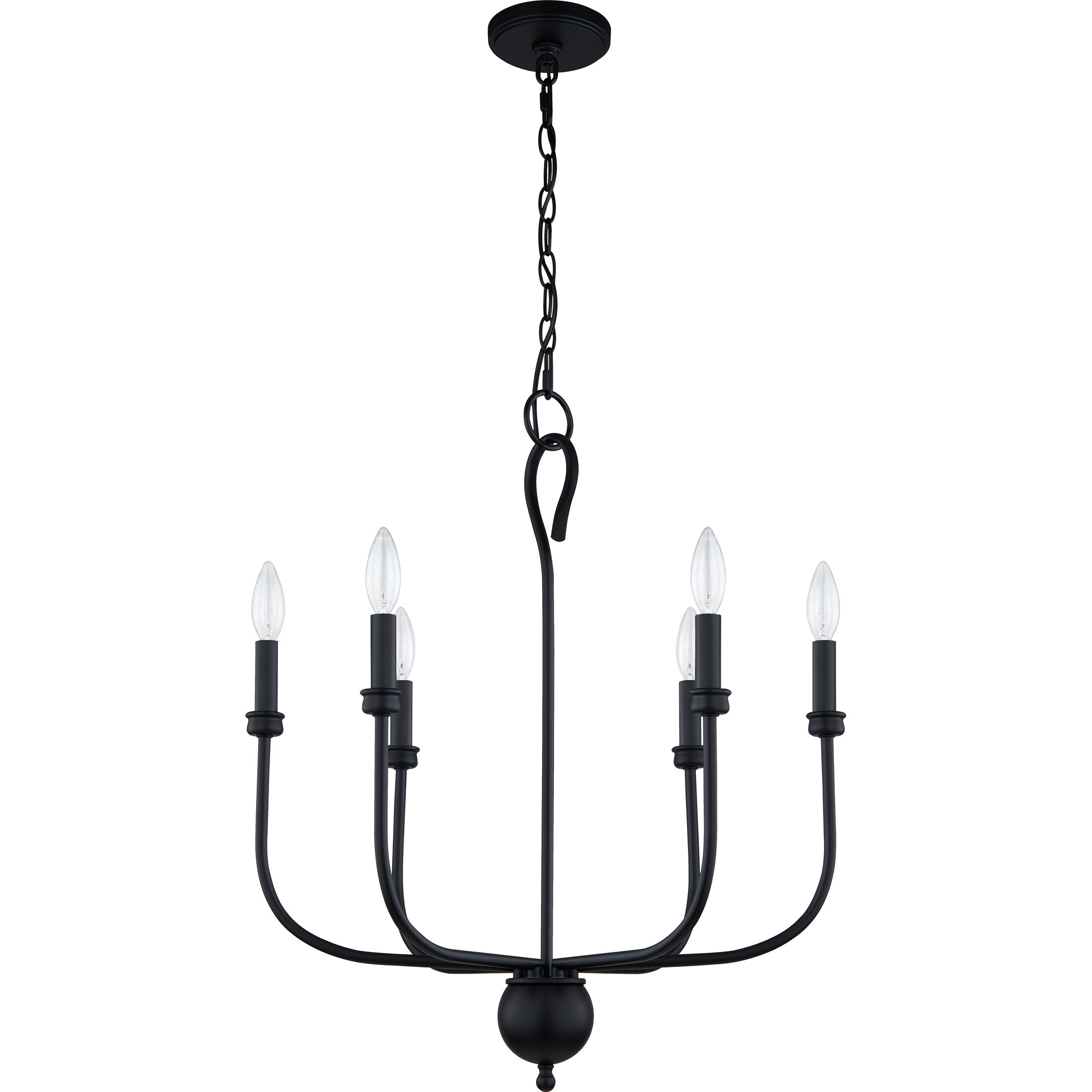 Blanche 6 Light 22 inch Matte Black Chandelier Ceiling Light