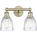 Brookfield 2 Light 14.75 inch Antique Brass and Clear Bath Vanity Light Wall Light