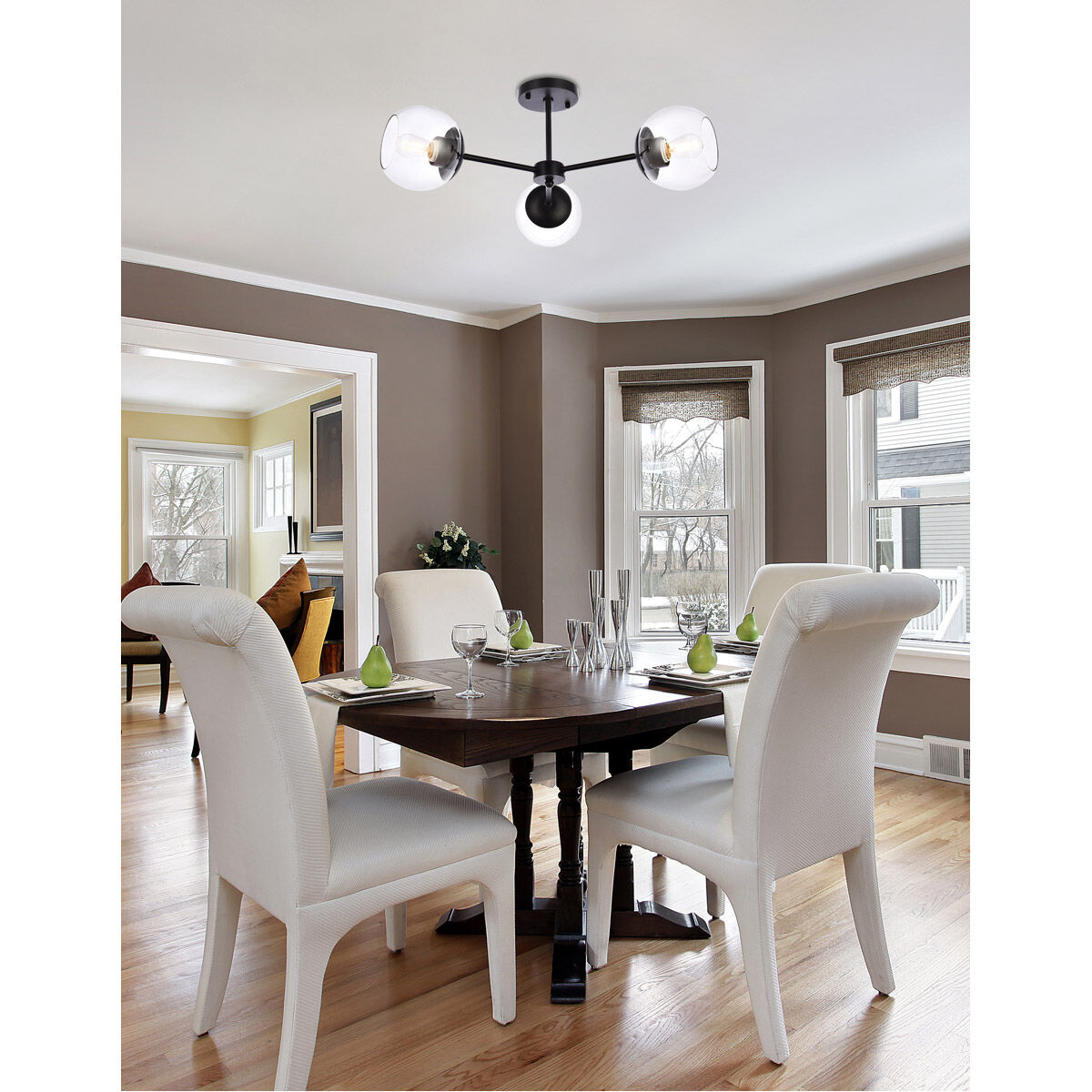 Briggs 3 Light 26 inch Black Flush Mount Ceiling Light