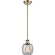 Ballston Belfast LED 6 inch Antique Brass Pendant Ceiling Light in Seedy Glass, Ballston
