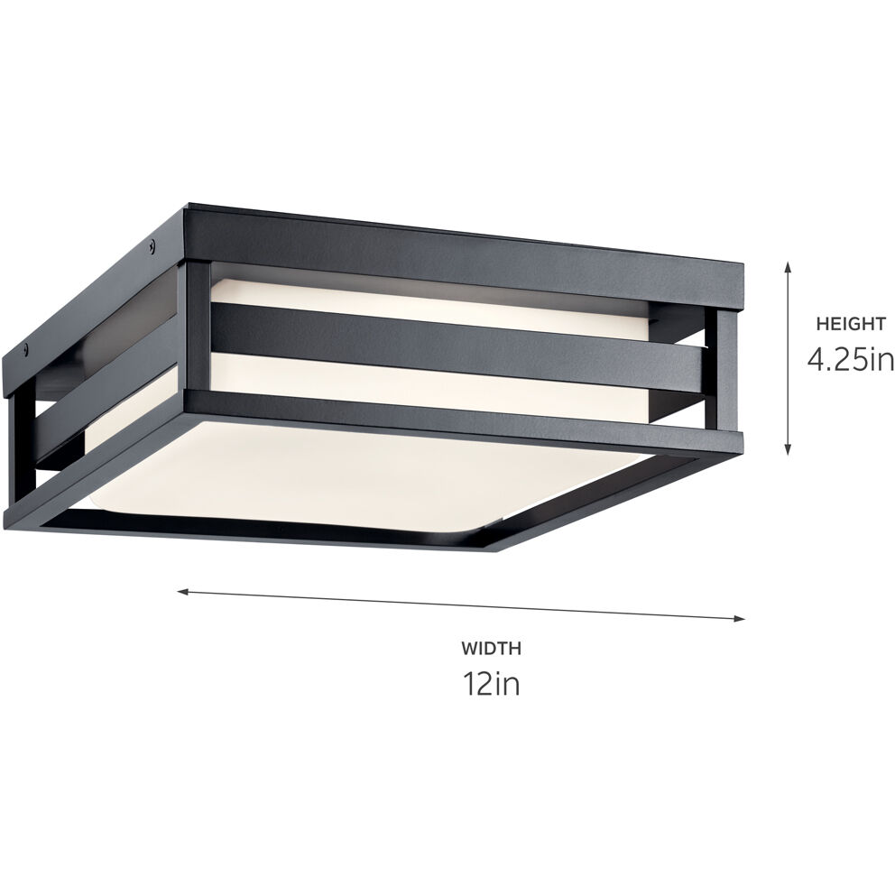 Ryler LED 12 inch Black Outdoor Flush & Semi Flush Mt