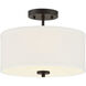 Modern 2 Light 13 inch Oil Rubbed Bronze Semi-Flush Ceiling Light