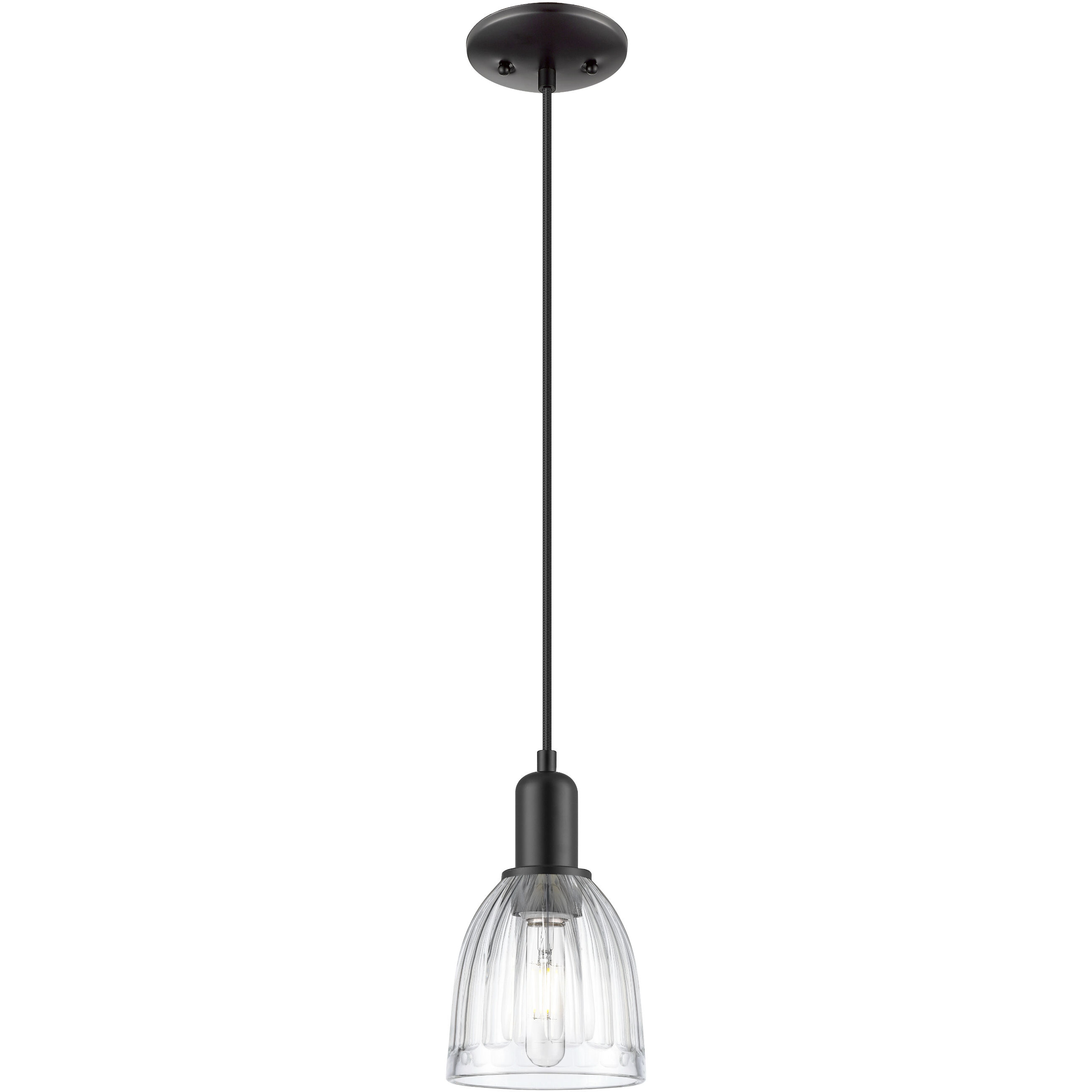 Arcadia Brookfield 1 Light 5.75 inch Matte Black Mini Pendant Ceiling Light