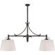 Chapman & Myers Sloane 4 Light 54 inch Bronze Double Shop Linear Pendant Ceiling Light in Linen