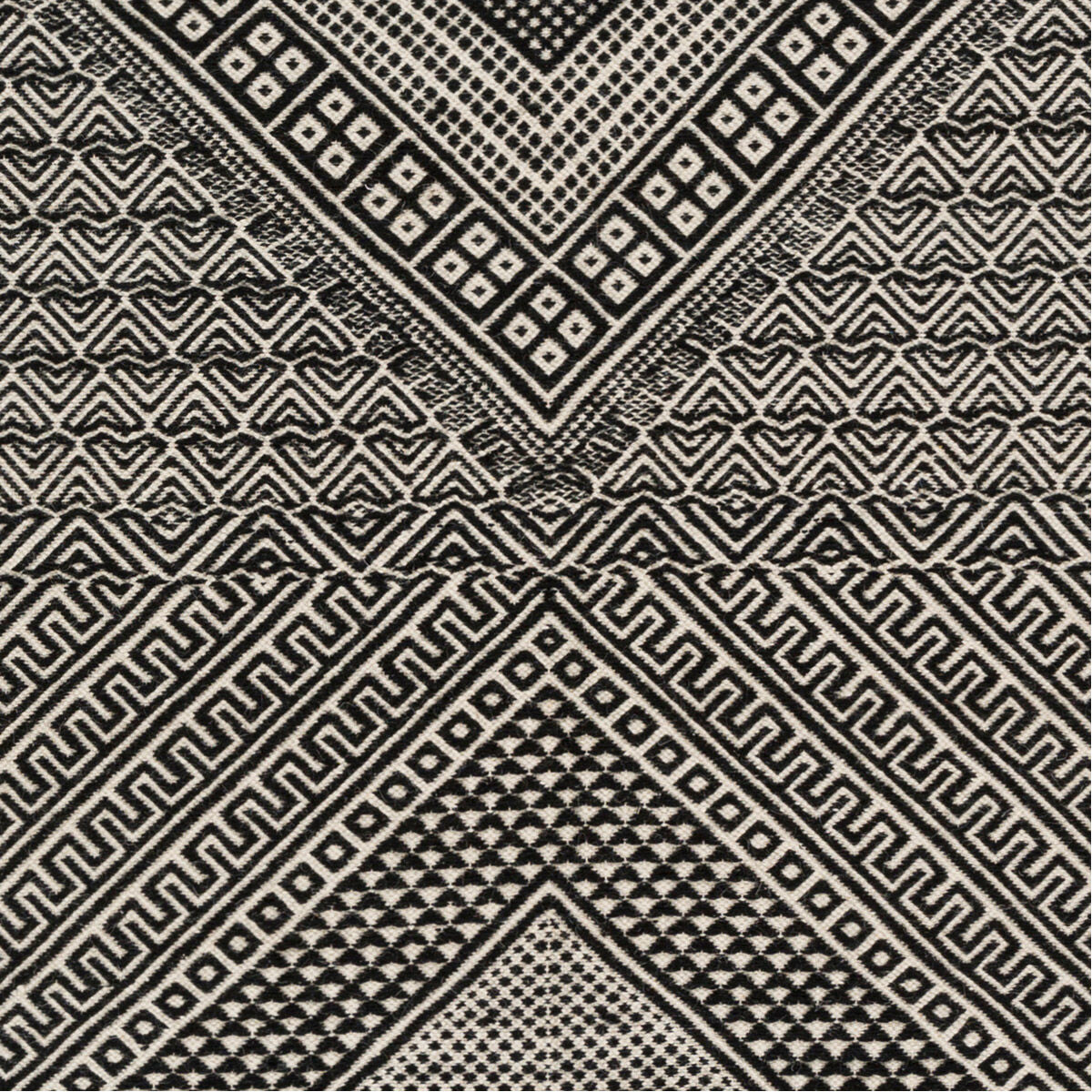 Zanafi 144 X 106 inch Black/Ivory Rugs, Rectangle
