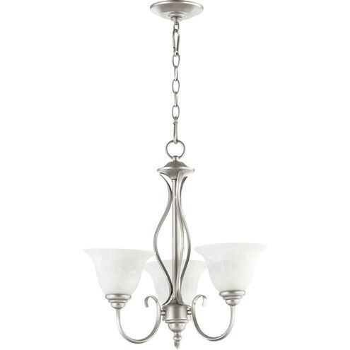 Spencer 3 Light 20 inch Classic Nickel Mini Chandelier Ceiling Light in Faux Alabaster