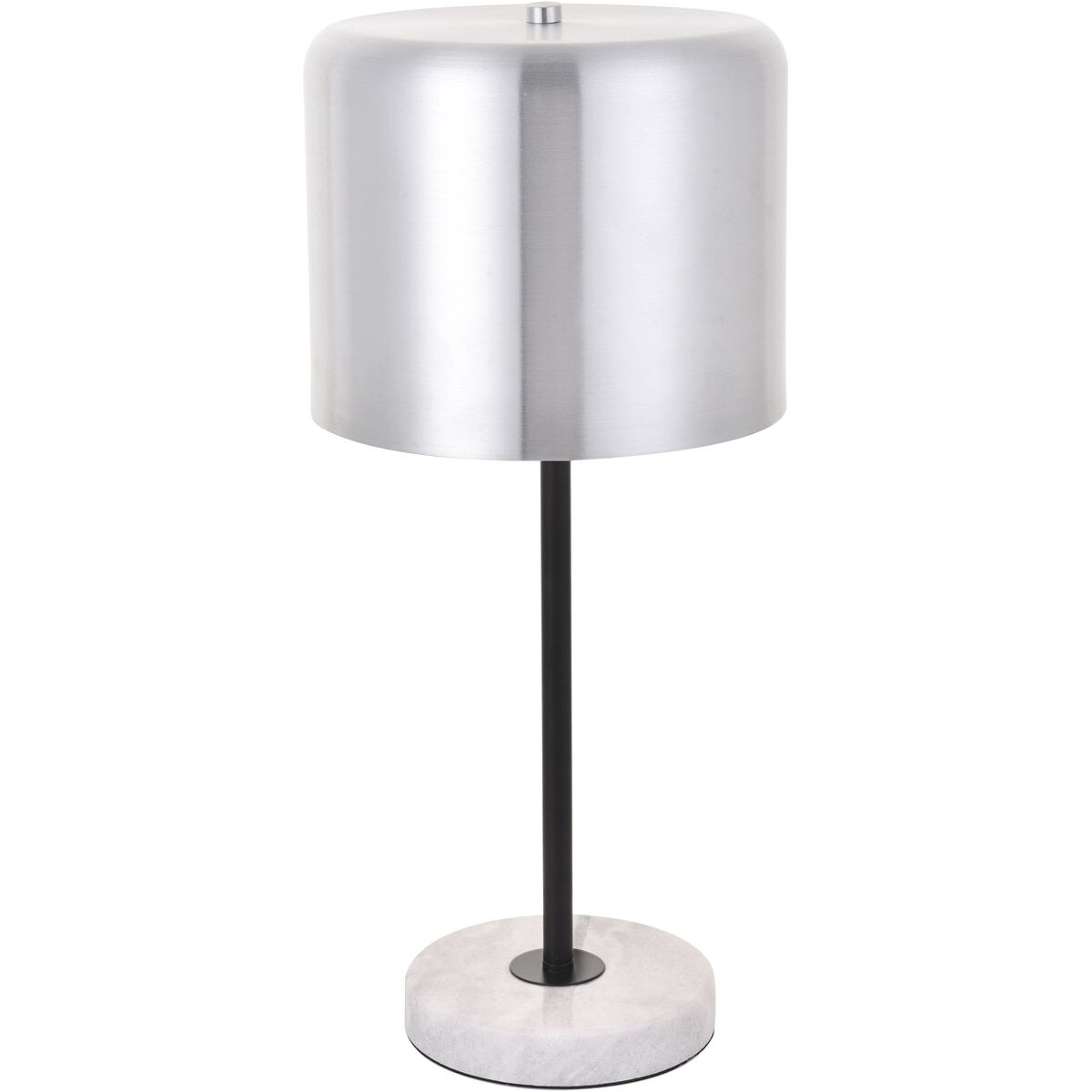 Exemplar 21 inch 40 watt Brushed Nickel and Black with White Marble Table lamp Portable Light in Burnished Nickel