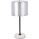 Exemplar 21 inch 40 watt Brushed Nickel and Black with White Marble Table lamp Portable Light in Burnished Nickel