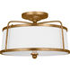 C&M by Chapman & Myers Stonington 2 Light 14 inch Antique Gild Semi-Flush Mount Ceiling Light