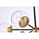 Briggs 6 Light 30 inch Black and Brass Pendant Ceiling Light
