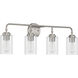 Stowe 4 Light 31 inch Brushed Polished Nickel Vanity Light Wall Light