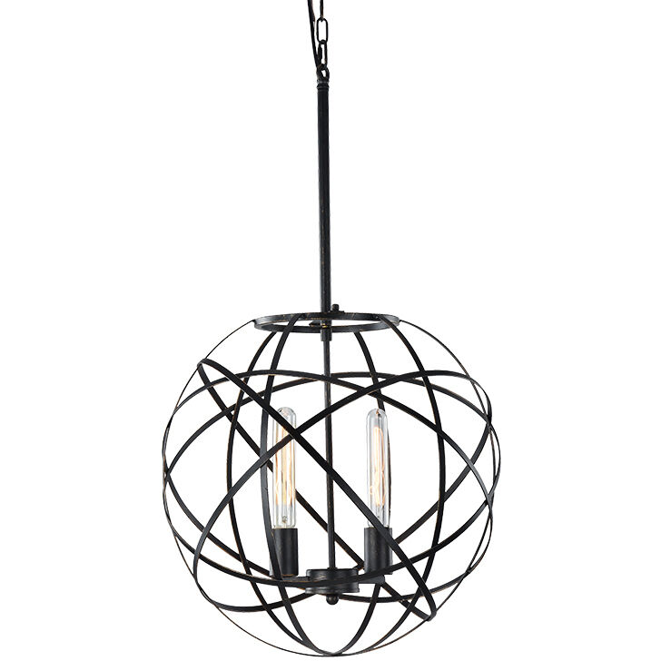 Atom 2 Light 18 inch Black Pendant Ceiling Light