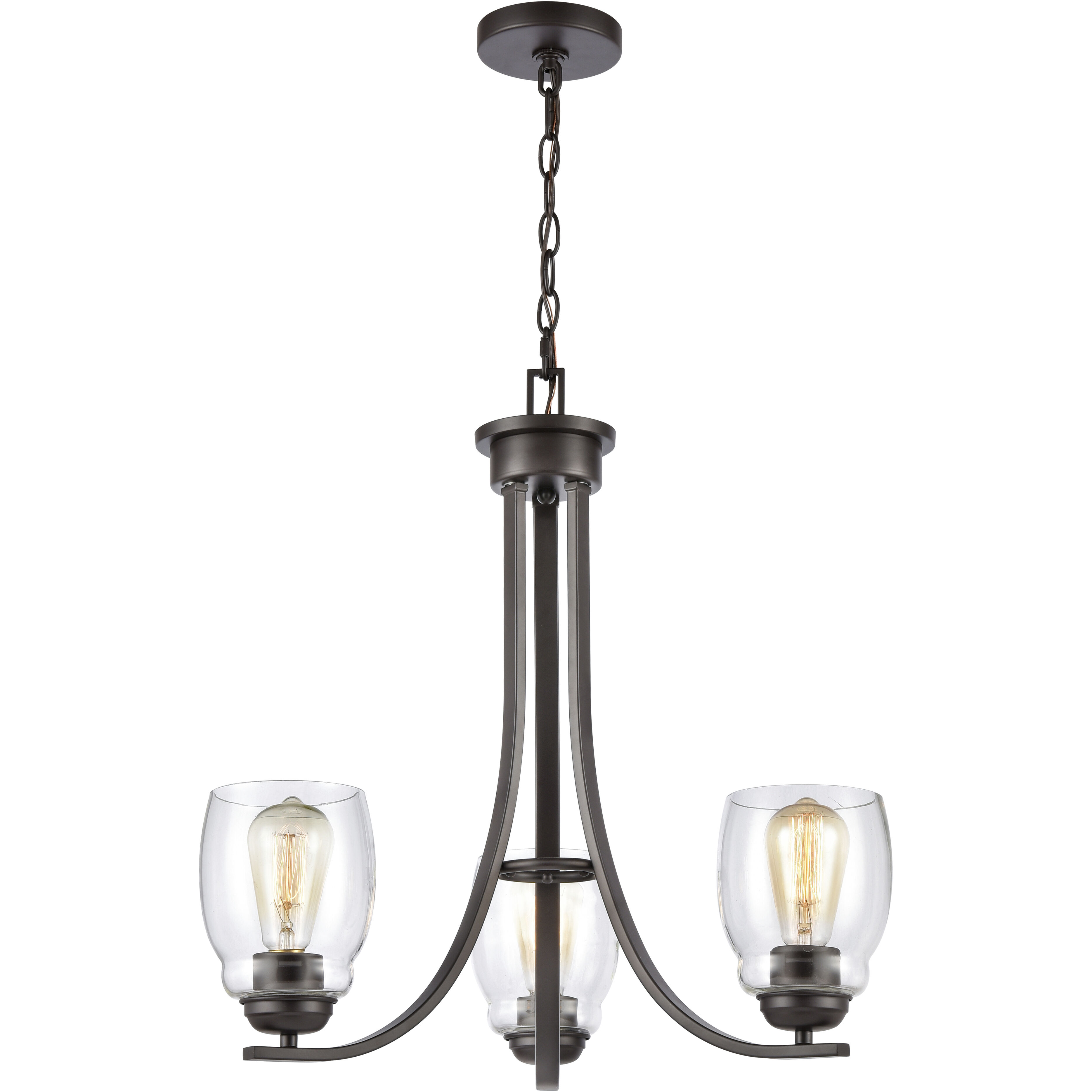 Calistoga 3 Light 23 inch Oil Rubbed Bronze Chandelier Ceiling Light