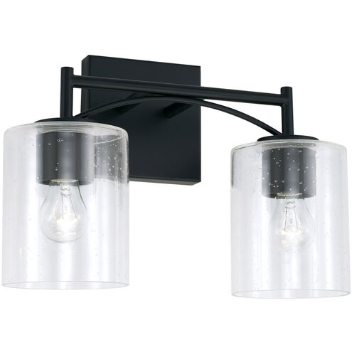 Peyton 2 Light 14 inch Matte Black Vanity Light Wall Light