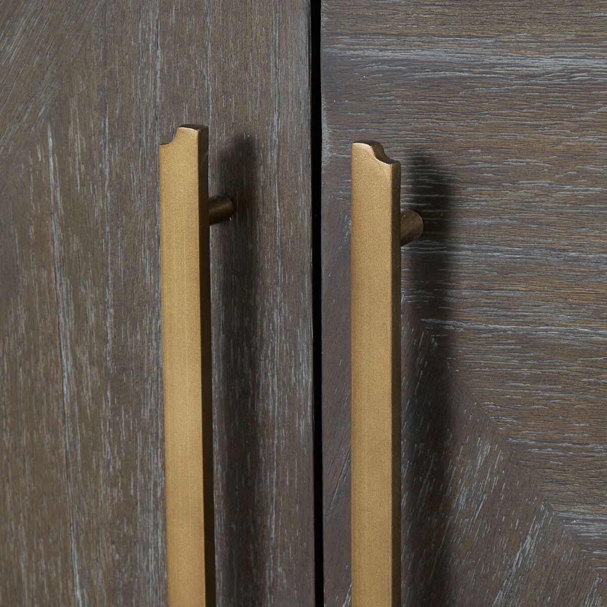 Kirsten Cerused White / Cerused Coal / Stained Brass Cabinet