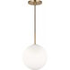 Richard June Sorelle 1 Light 12 inch Estate Brass Pendant Ceiling Light