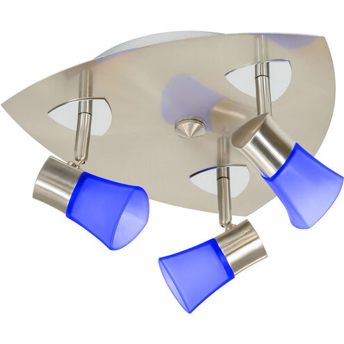 Mul-T-Lite 3 Light 14 inch Satin Chrome Flush Mount Ceiling Light