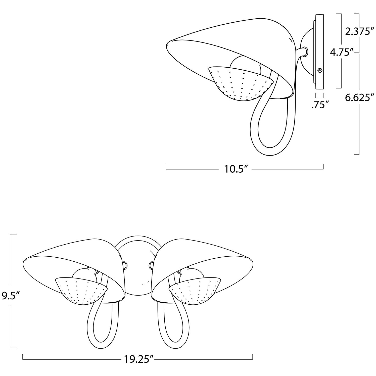 Keaton 2 Light 19.25 inch Natural Brass Wall Sconce Wall Light, Double