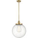 Franklin Restoration Beacon LED 14 inch Satin Gold Pendant Ceiling Light in Seedy
