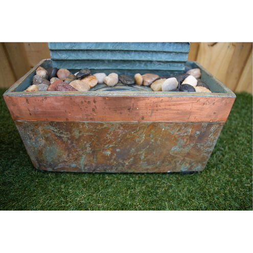 Stave Slate And Copper Floor Fountain
