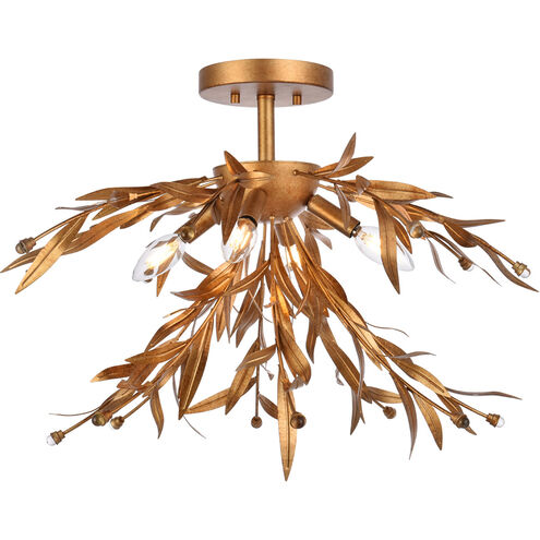 Priscilla 4 Light 23 inch Gold Leaf Flush Mount Ceiling Light