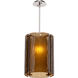 Textured Glass LED 12.4 inch Flat Bronze Pendant Ceiling Light in 3000K LED, Smoke Granite, Oversized