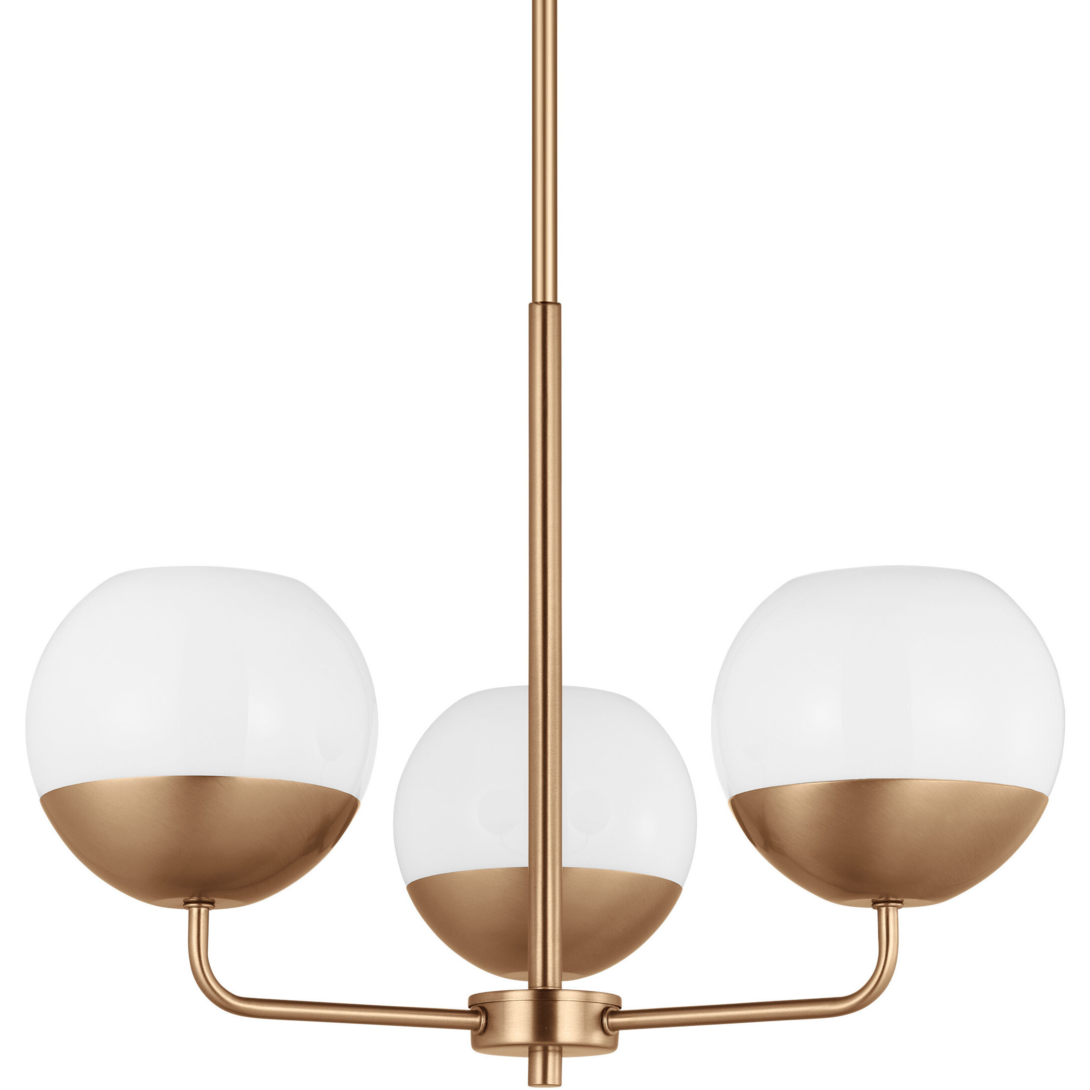 Alvin 3 Light 20.25 inch Satin Brass Chandelier Ceiling Light