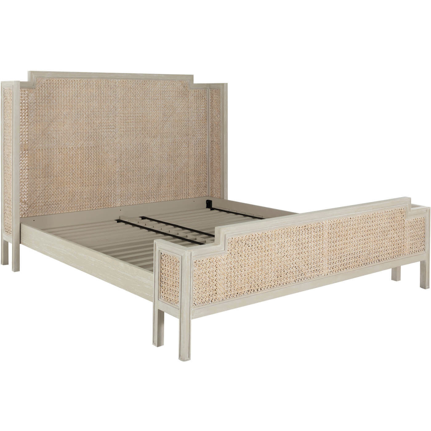 Camille Cerused White King Bed