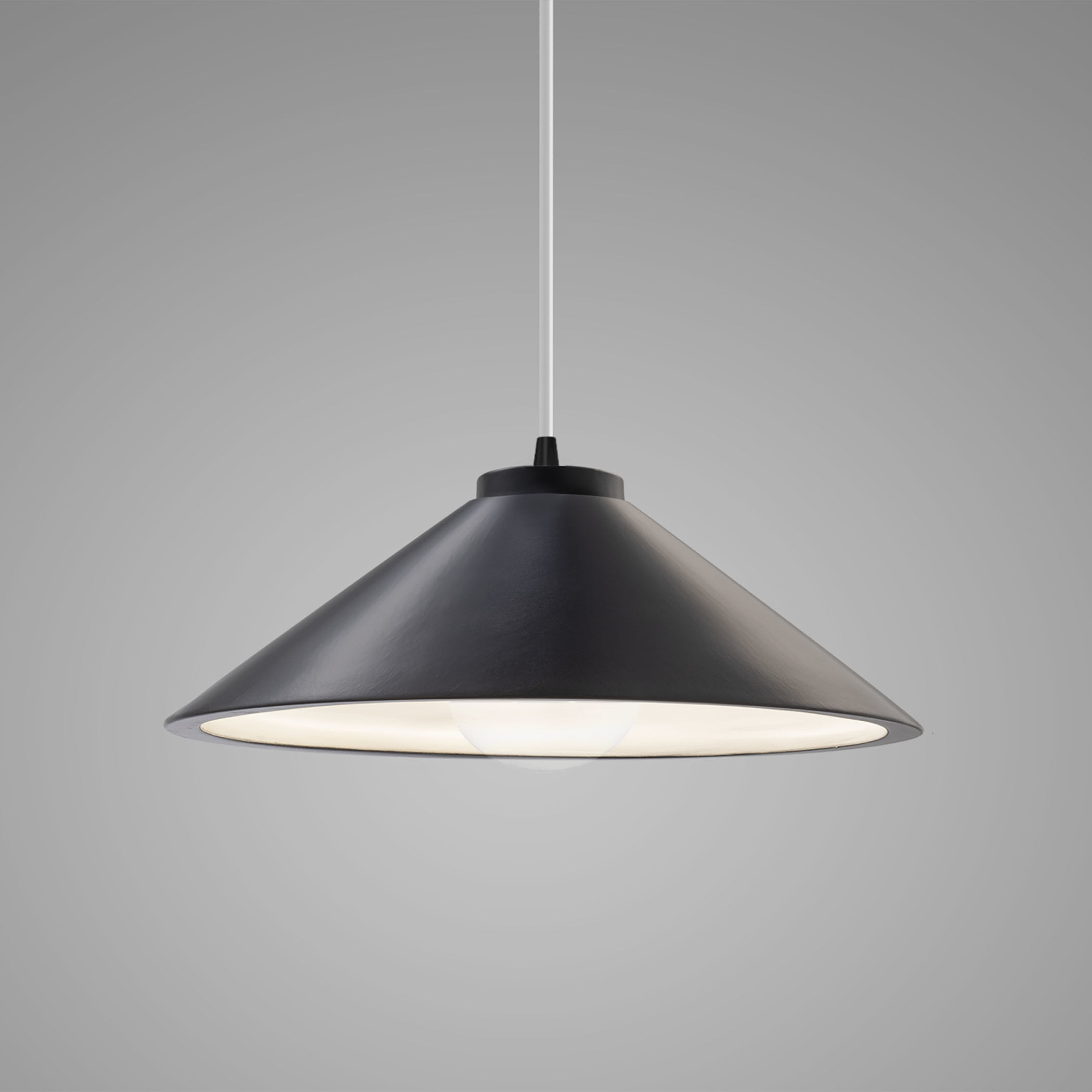Radiance Collection LED 11.75 inch Carbon Matte Black with Brushed Nickel Pendant Ceiling Light