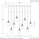 Giselle 9 Light 51 inch Antique Brass Linear Multi-Port Chandelier Ceiling Light