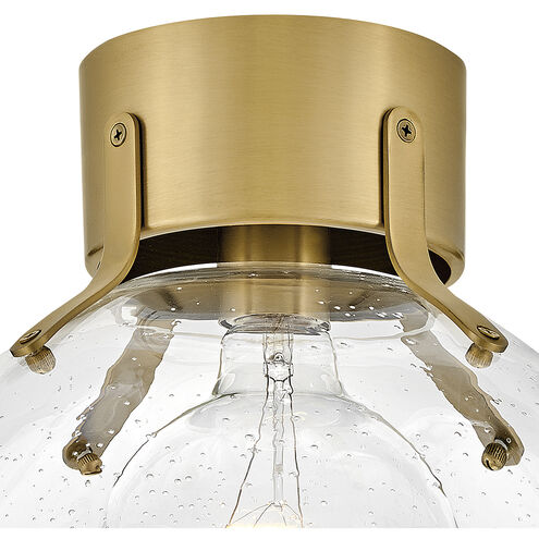 Argo LED 13 inch Heritage Brass Indoor Flush Mount Ceiling Light in Heritage Brass / Clear Seedy
