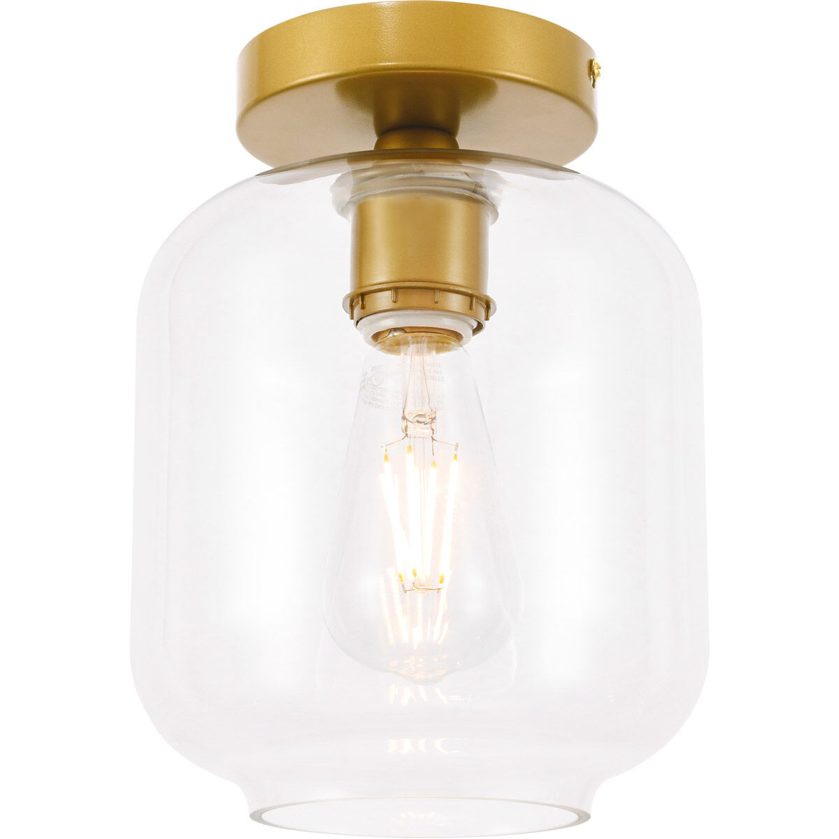 Collier 1 Light 7 inch Brass Flush Mount Ceiling Light