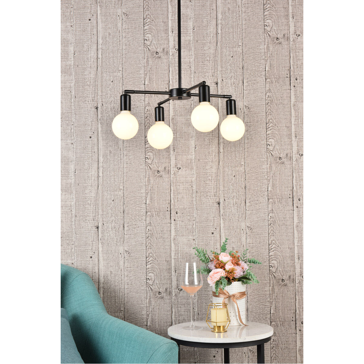 Cairo 4 Light 22.2 inch Black Pendant Ceiling Light