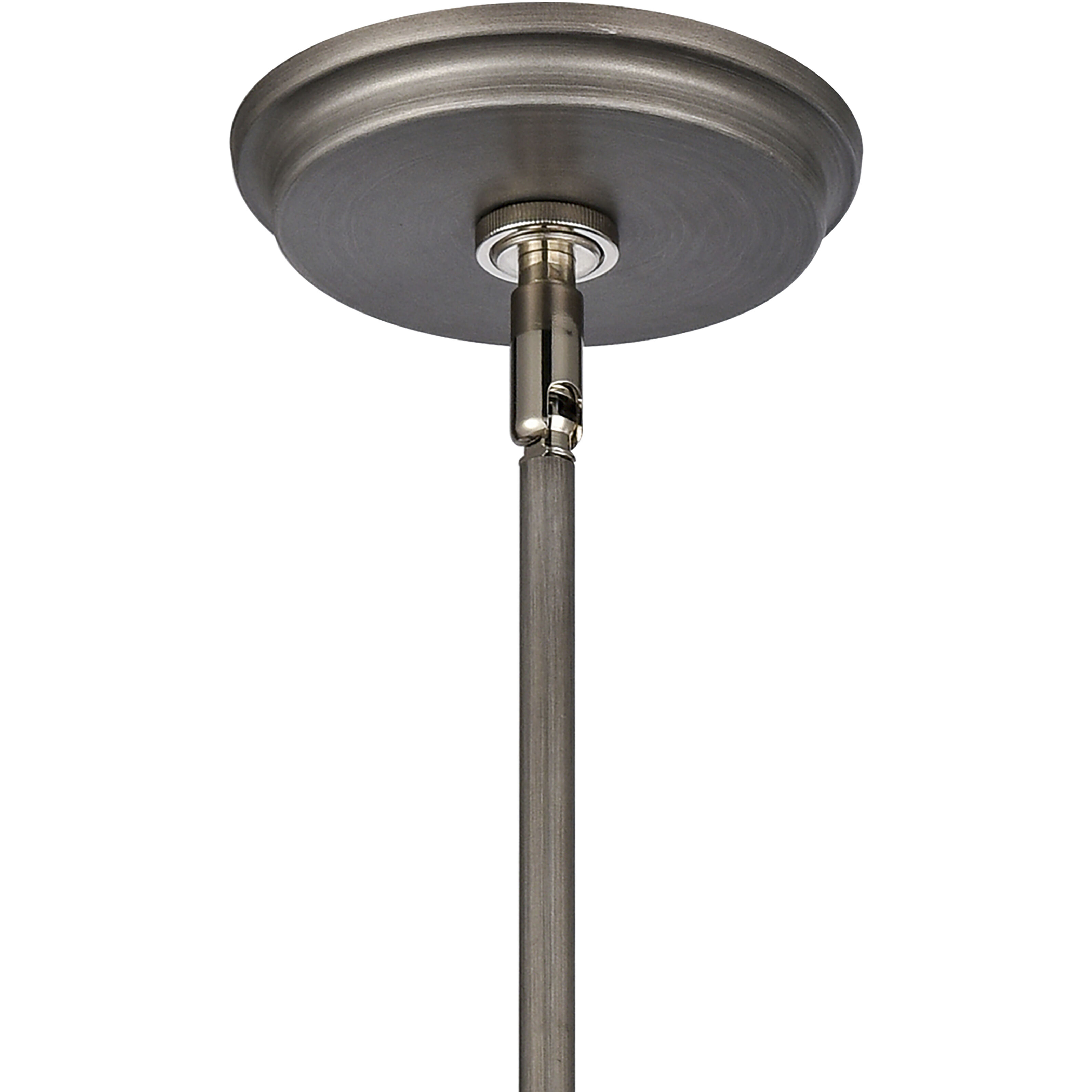 Urbanite Pendant Ceiling Light in Weathered Zinc with Polished Nickel