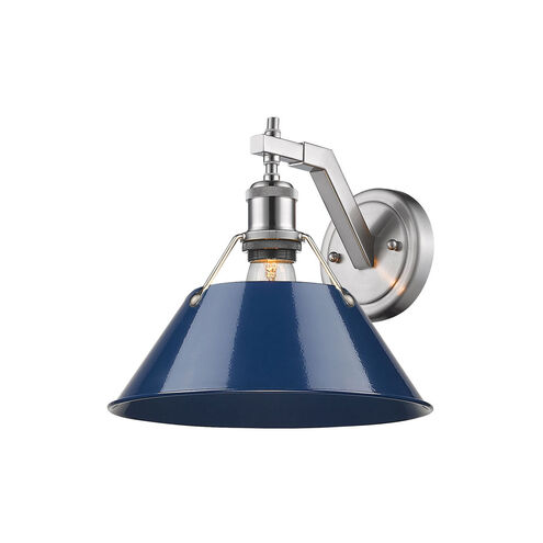Orwell 1 Light 10 inch Pewter Wall Sconce Wall Light in Navy, Damp