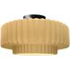 Radiance Collection - Pleated Tier 1 Light 14.5 inch Muted Yellow and Matte Black Semi-Flush Ceiling Light in Replaceable Bulb, 14.5W x 7.25H, Form+Finish+Function