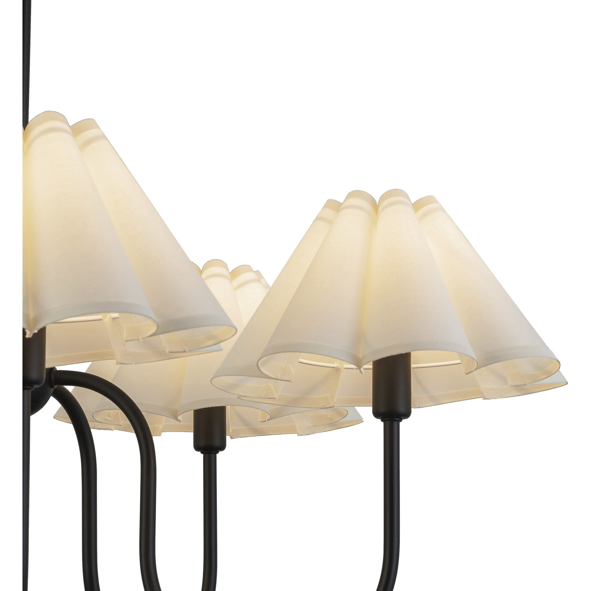 Alora Mood Rosemary 5 Light 31.13 inch Matte Black and Folded White Chandelier Ceiling Light