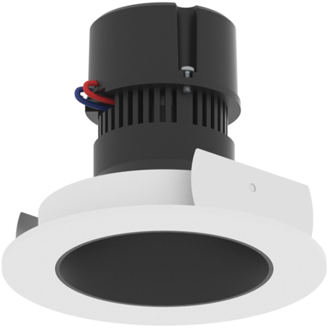 Pearl Black Reflector / Warm White Flange LED Round Retrofit Reflector in 2700K, Black / Warm White, 4" Retrofit