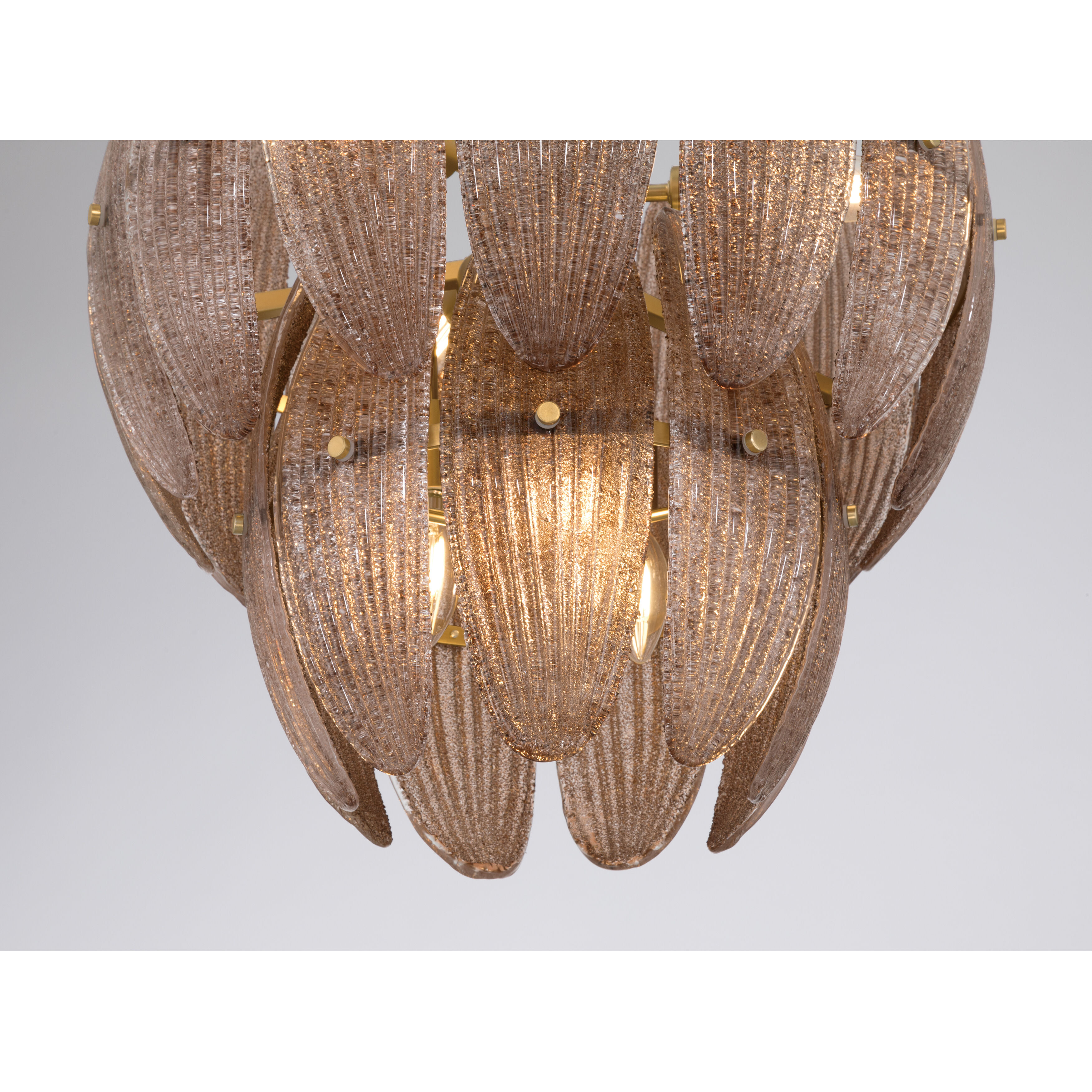 Marclaire 6 Light 19.75 inch Legacy Brass Pendant Ceiling Light in Brown Textured Handmade Glass