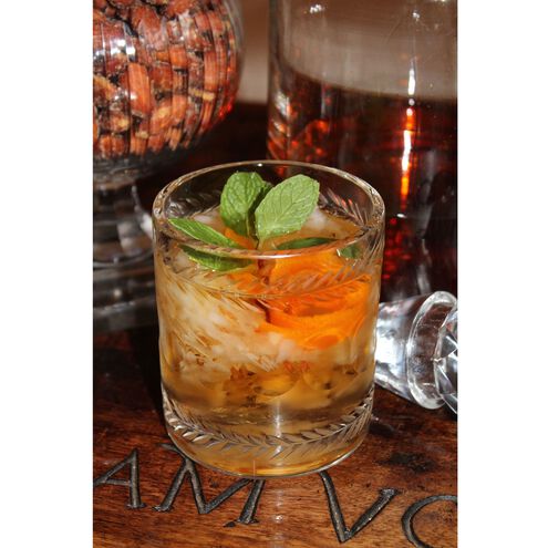 Wreath Clear Double Old Fashion Glass