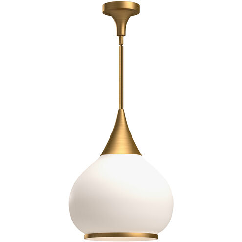 Alora Mood Hazel 1 Light 14.13 inch Aged Gold Pendant Ceiling Light in Opal Glass