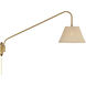 Salinas 60 watt Warm Brass Adjustable Wall Sconce Wall Light