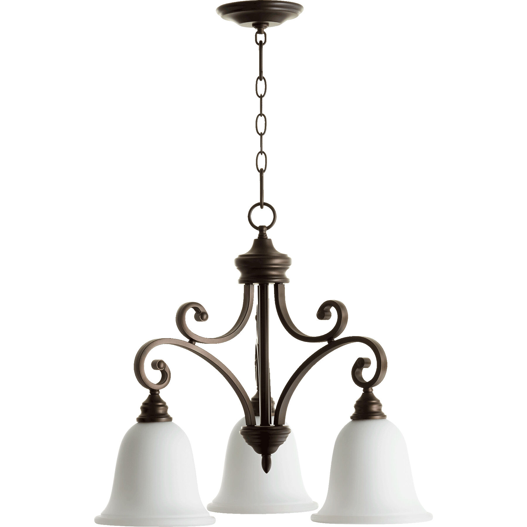 Bryant 3 Light 25 inch Oiled Bronze Mini Chandelier Ceiling Light in Satin Opal