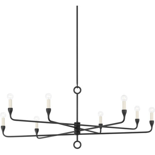 Orson 8 Light 41.5 inch Black Iron Chandelier Ceiling Light