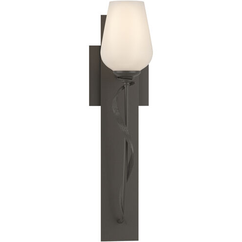Flora 1 Light 4.8 inch Dark Smoke Sconce Wall Light in Opal