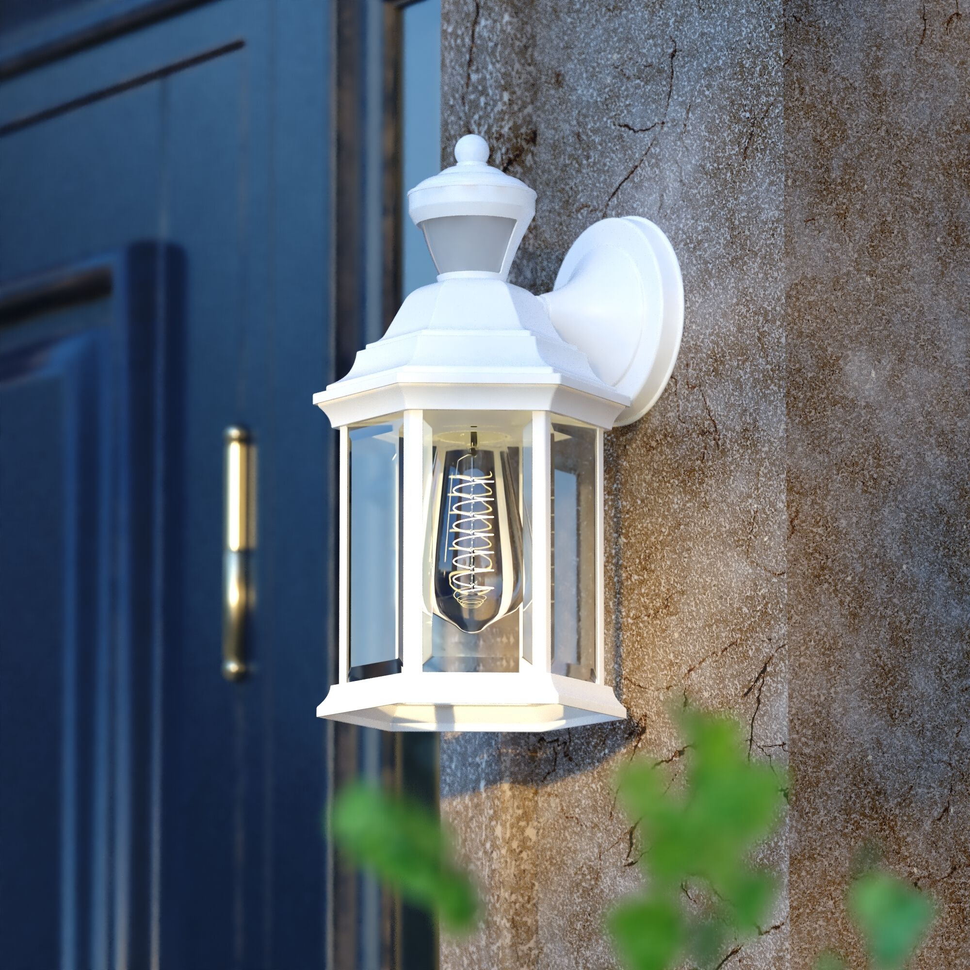 Auburn Textured White Outdoor Motion Sensor