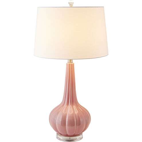 Abbey Lane 30 inch 150 watt Pink with Clear Table Lamp Portable Light in Incandescent, 3-Way