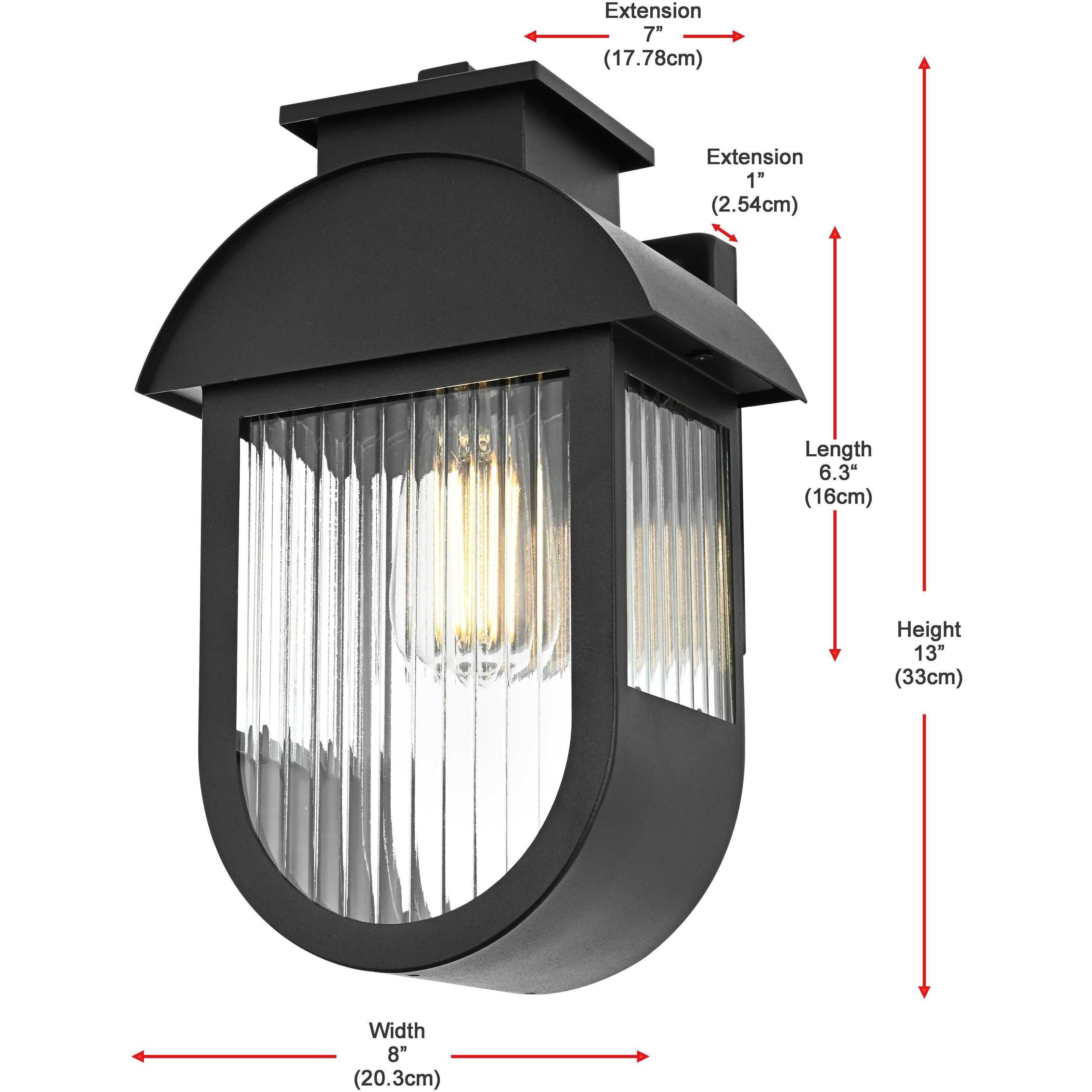Albert 1 Light 13 inch Black Outdoor Wall Sconce